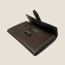 [French calf] <br>Belt card case<br>color: Dark brown
