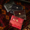 [Croco pattern leather] <br>Mini -snap wallet<br>color: Black
