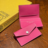[French calf] <br>flap card case<br>color: magenta pink