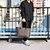 [French calf] <br>Royal M tote bag<br>color: dark brown