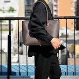 [French calf] <br>Royal M tote bag<br>color: dark brown