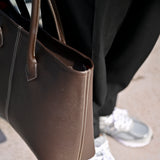 [French calf] <br>Royal M tote bag<br>color: dark brown