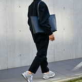 [フレンチカーフ] <br>ロワイヤルMトートバッグ<br>color：ネイビー×ターコイズステッチ×内装レッド<br>【８月下旬入荷予定】