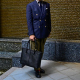 [French calf] <br>Royal M tote bag<br>color: black