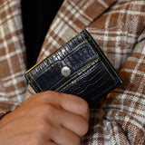 [Indigo dyed crocodile] <br>mini snap wallet<br>[Made to order]