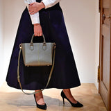 [Shrink leather]<br>Athena shoulder bag<br>color: ethane gray