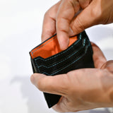 [Yamato] <br>Combi mini snap wallet<br>color: navy x orange<br>[Made to order]
