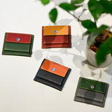 [Yamato] <br>Combi mini snap wallet<br>color: Bordeaux x yellow<br>[Made to order]
