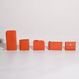 [French calf] <br>L zip long wallet<br>color: orange