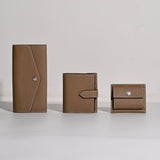 [French calf] <br>mini snap wallet<br>color: taupe