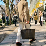 [French calf] <br>Royal M tote bag<br>color: dark brown