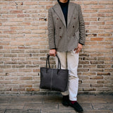 [French calf] <br>Royal M tote bag<br>color: dark brown