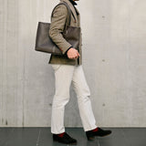 [French calf] <br>Royal M tote bag<br>color: dark brown