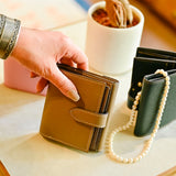 [フレンチカーフ] <br>ホックアップウォレット<br>color：トープ