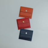 [French calf] <br>mini snap wallet<br>color: navy