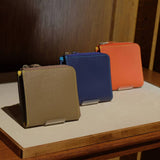 [フレンチカーフ] <br>ハーフLジップウォレット<br>color：トープ