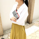 [Yamato] <br>Long wallet with belt<br>Color: Gray x Red