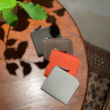 [French calf] <br>Half L zip wallet<br>color: dark brown