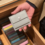 [French calf]<br>mini snap wallet<br>color: ice gray