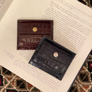 [Croco pattern leather] <br>Mini -snap wallet<br>color: Dark brown