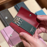 [French calf] <br>triple key case<br>color: dark green