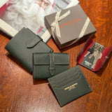 [French calf] <br>triple key case<br>color: dark green