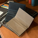 [French calf] <br>Through gachi card case<br>Color: Navy x Turquoise Stitch