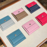 [French calf] <br>mini snap wallet<br>color: Jean blue