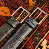[Salvage PROJECT]<br>[Croc pattern leather] <br>35mm belt<br>color: black