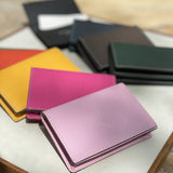 [French calf] <br>Thread gusset card case<br>color: mauve pink