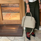 [Shrink leather] <br>round shoulders<br>color: taupe