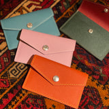 [French calf] <br>flap card case<br>color: dark green