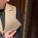 [French calf] <br>Flap long wallet<br>color: Tope