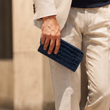 [Indigo dyed crocodile] <br>L zip long wallet<br>[Made to order]