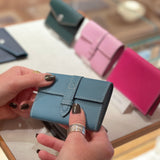 [French calf] <br>belt card case<br>color: Jean blue