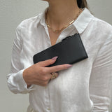 [French calf] <br>L zip long wallet<br>color: black