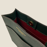 [French calf]<br>Box sacoche L<br>color: dark green