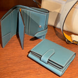 [フレンチカーフ]<br>ホックアップウォレット<br>color：ジーンブルー