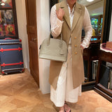 [Shrink leather] <br>round shoulders<br>color: taupe