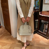 [Shrink leather] <br>round shoulders<br>color: taupe