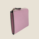 [French calf] <br>Half L zip wallet<br>color: Mauve Pink