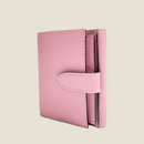 [フレンチカーフ] <br>ホックアップウォレット<br> color：モーヴピンク×オフホワイトステッチ<br>【５月下旬入荷予定】
