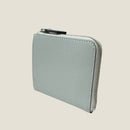 [French calf] <br>Half L zip wallet<br>color: Ice gray