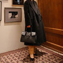 [シュリンクレザー×クロコパターンレザー]<br>ヴォヤージュMバッグ<br>color：ブラック<br>【５月下旬入荷予定】