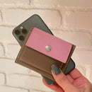 [French calf] <br>Mini -snap wallet<br>Color: Mauve Pink x Tope