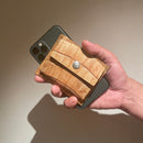 [Persimmon astringent dyed crocodile] <br>Mini -snap wallet