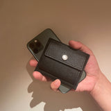 [French calf] <br>mini snap wallet<br>color: black