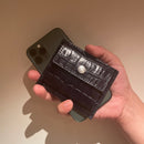 [Croco pattern leather] <br>Mini -snap wallet<br>color: Black