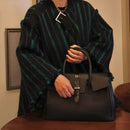 [シュリンクレザー×クロコパターンレザー]<br>ヴォヤージュMバッグ<br>color：ブラック<br>【５月下旬入荷予定】