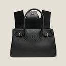 [シュリンクレザー×クロコパターンレザー]<br>ヴォヤージュMバッグ<br>color：ブラック<br>【５月下旬入荷予定】